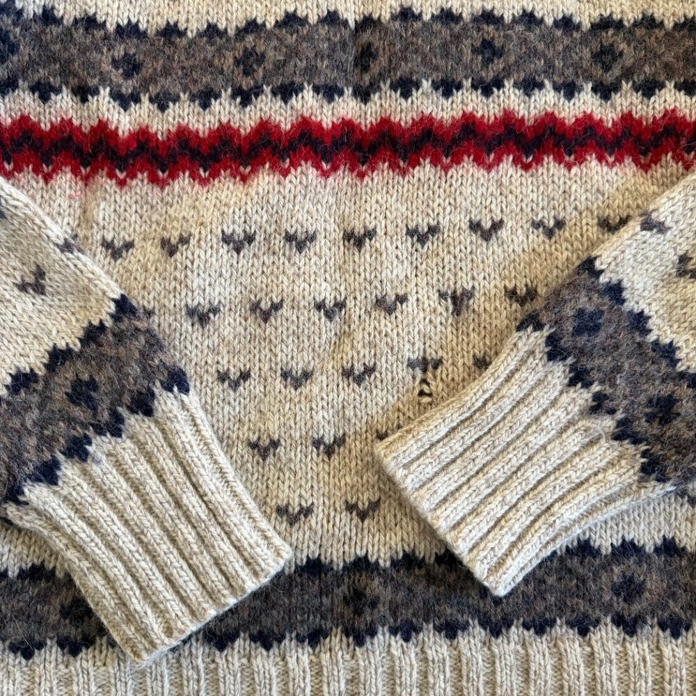 Vintage WOOLRICH Wool Fair Isle Nordic Sweater Small/Medium READ - Picture 5 of 8